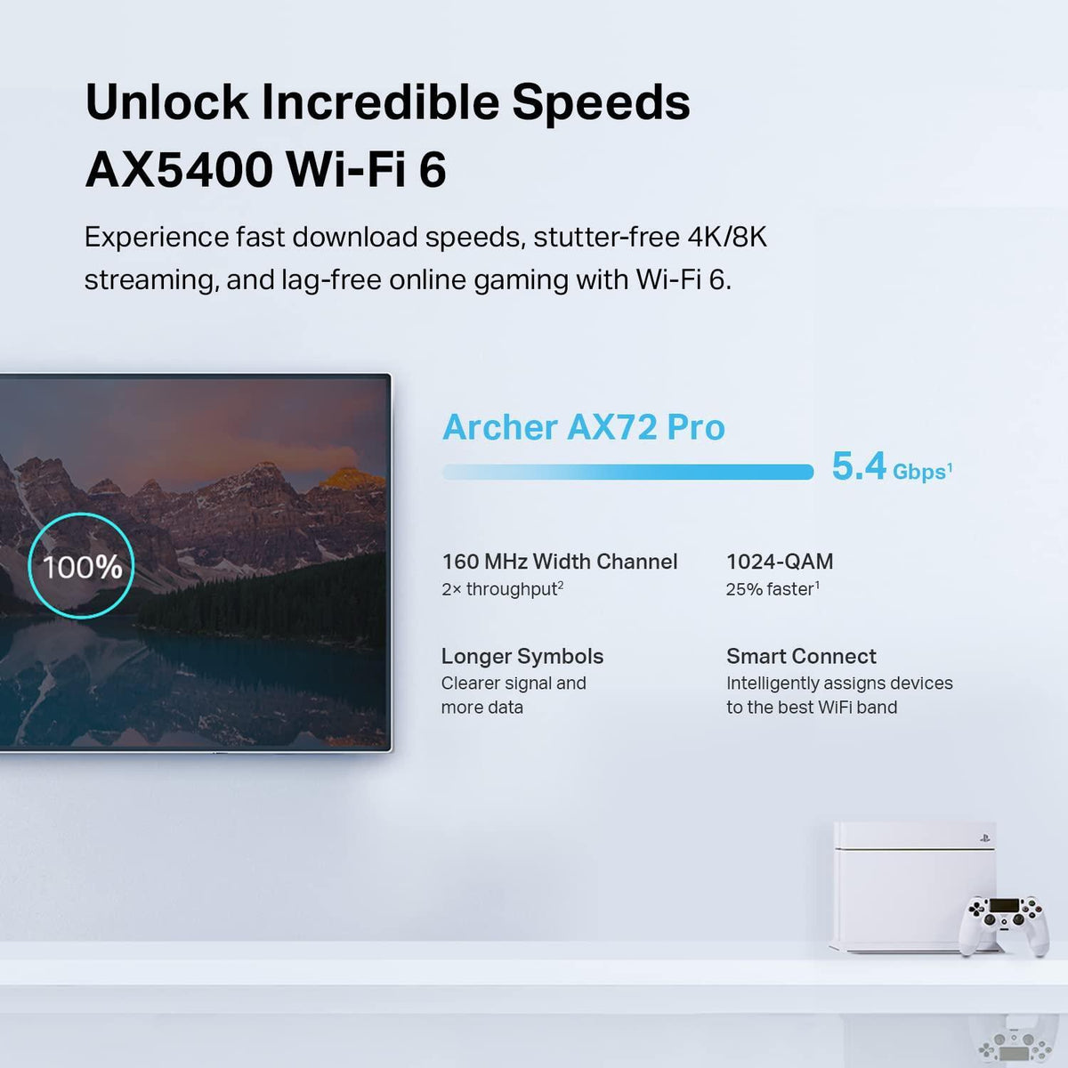TP-Link AX5400 WiFi 6 Router (Archer AX72 Pro) Multi Gigabit Wireless Internet Router, 1 x 2.5 Gbps Port, Dual Band, VPN Support, Guest Network, MU-MIMO, USB 3.0 Port, WPA3, Compatible with Alexa