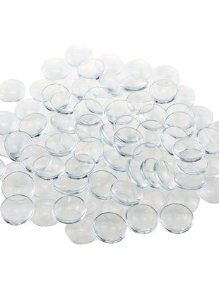 DLOnline 100 Pieces 30mm Transparent Glass Cabochons, Clear Glass Dome Cabochon, Non-calibrated Round 1.18 inch/30mm for Photo Pendant Craft Jewelry Making
