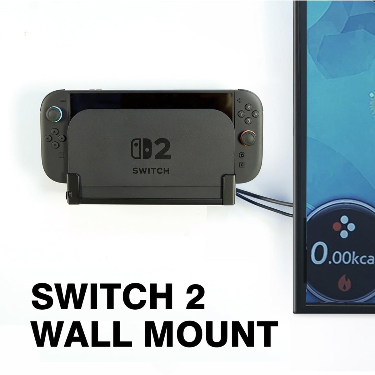 Monzlteck Wall Mount Bracket for Switch 2 Dock, Left Side TV Mount, Metal Construction, Space-Saving Design