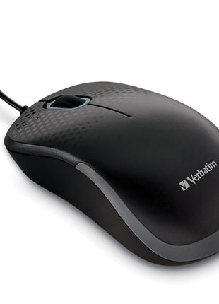 Verbatim USB Silent Corded Optical Mouse - Computer Wired Noiseless and Silent Click Mouse for Mac and PC - Black