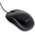 Verbatim USB Silent Corded Optical Mouse - Computer Wired Noiseless and Silent Click Mouse for Mac and PC - Black