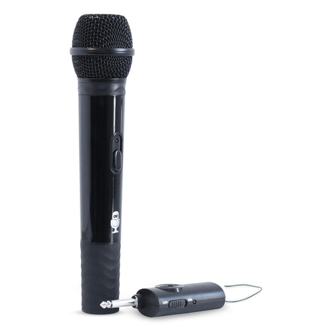 Singing Machine Portable Wireless Microphone (Black) - Premium Unidirectional UHF Wireless Mic for Singing, Speeches & Events - Cordless Mic Compatible with Karaoke Machines, PA Systems & More