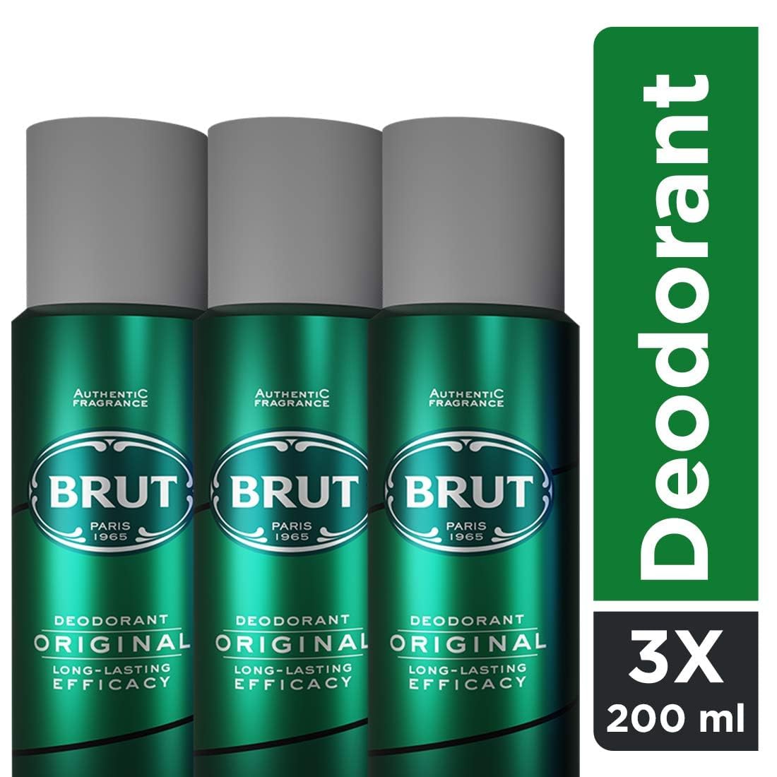 Brut Original Deodorant Body Spray for Men, Masculine Long-Lasting Deo with Fresh, Authentic Fragrance, Imported, Deo Combo Pack of 3 (200ml Each)