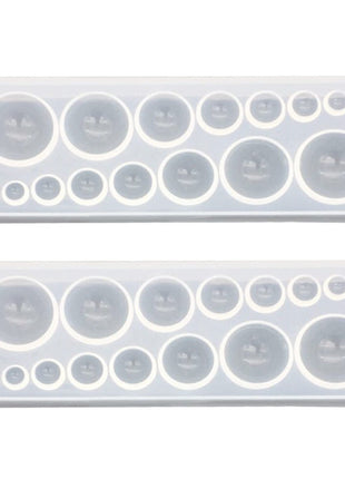 2PCS Cabochon Gem Silicone Mold, Clear Round Silicone Mold for Making Earrings Jewelry Making Crafting Projects