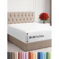 Extra Deep Queen Fitted Sheet - Hotel Luxury Single Fitted Sheet Only - Easily Fits 18 inch to 24 inch Mattress - Ultra Soft, Wrinkle Free w/Extra Deep Pockets - Easy-Care, Breathable & Comfy - White