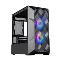 Cooler Master TD300 Mesh White Micro-ATX Tower with Polygonal Mesh Front ana Removable Top Panel, ARGB/PWM Hub Tempered Glass, Dual Sickleflow PWM ARGB Lighting Fans