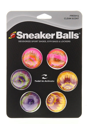 Sneaker Balls Odor-Fighting Shoe Fresheners, Eliminates Unpleasant Smells, Perfect For Sneakers, Gym Bags, Gear Bags, Drawers, Lockers, And More!, Radial Tie Dye, 6 Pack