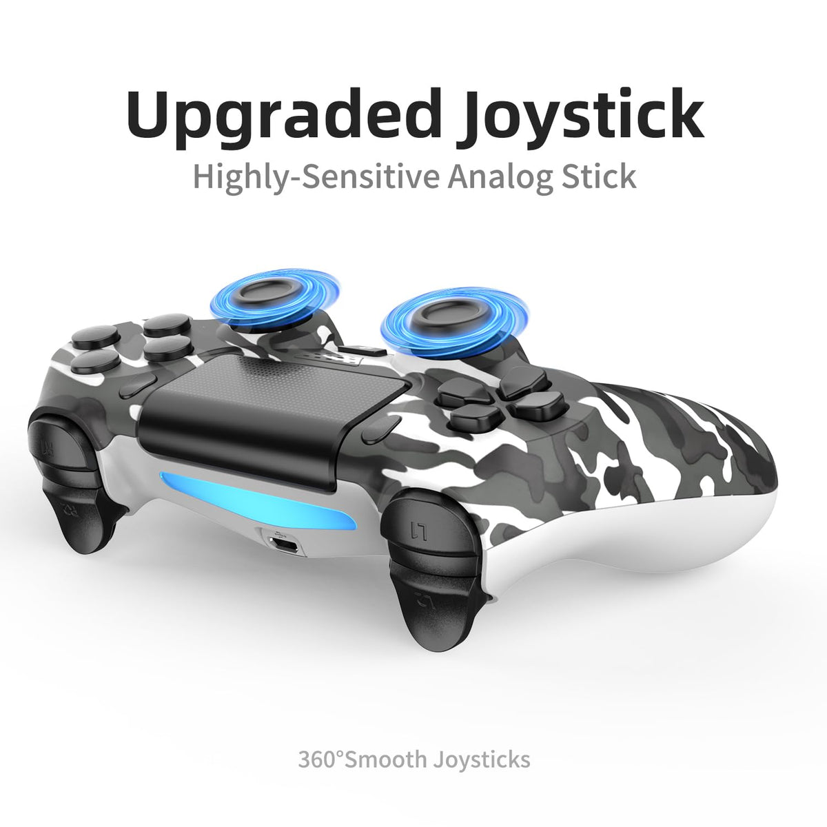 2 Pack Wireless Controller for Ps4/Slim/Pro with 1000mah Battery/Dual Vibration/Audio Jack/Six-axis Motion Sensor(Camouflage Grey and Camouflage Green)