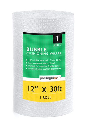 12 inch x 30 ft Bubble Cushioning Wrap, Perforated Every 12" Protective Packing Moving & Shipping Supplies for Boxes & Fragile Items