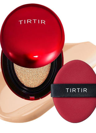 TIRTIR Mask Fit Red Cushion Foundation | Full coverage, Weightless, Skin fit, Satin Glow Finish, Korean Makeup BB Foundation, beauty, Tattoo cover up, Buildable (#21N Ivory, 0.63 Fl Oz)
