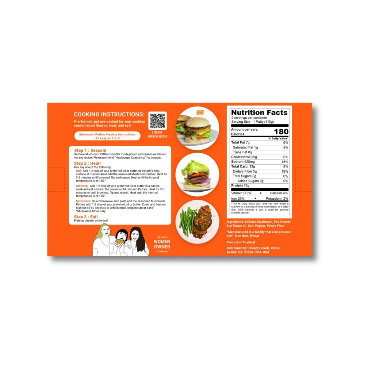 Vegan Shroomeats Mushroom Burger Patties - High Protein Meat Substitute from Shiitake Mushrooms - Non-GMO, 8 Allergens-Free Plant Based Burger Patties - Nutritious, and Delicious Vegan Meat - 8.0 Oz - x2 patties