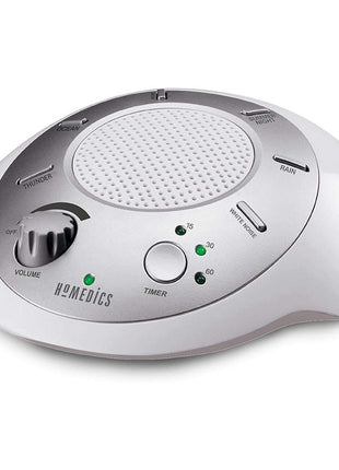 Homedics SoundSleep White Noise Sound Machine, Silver | Small Travel Size with 6 Relaxing Nature Sounds, Portable Therapy for Home, Office, Nursery, Auto-Off Timer