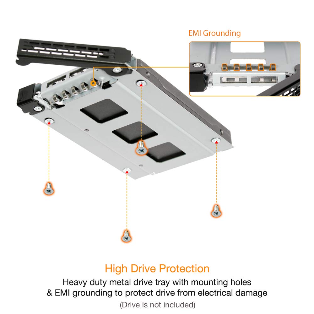 ICY DOCK Full Metal 2 Bay 2.5” SATA/SAS HDD & SSD Mobile Rack for External 3.5" Drive Bay | ToughArmor MB992SK-B