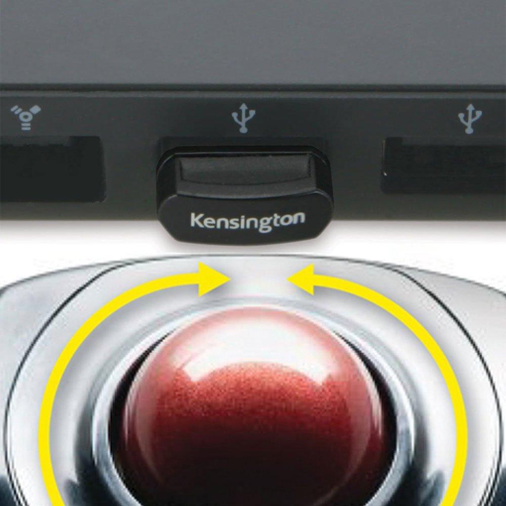 Kensington Orbit Wireless Mobile Trackball, 2.4 Ghz Frequency/30 Ft Wireless Range, Left/Right Hand Use, Black/red