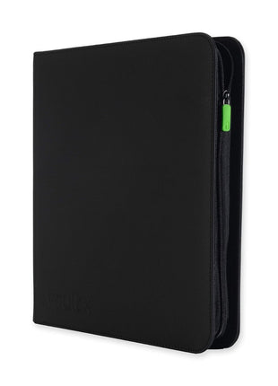 Vault X 12 Pocket Trading Card Zip Binder, 480 Cards, Premium Exo-Tec Album Material, 20 Side-Loading Pages, Folder, Sports, TCG (Black)