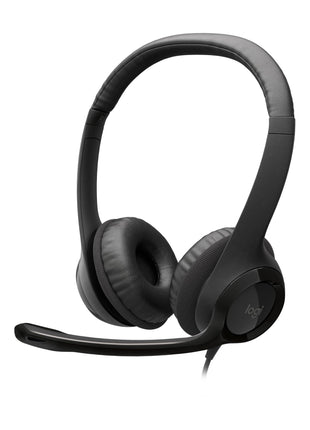 Logitech H390 Wired Headset PC/Laptop Stereo Headphones - Black | For PC/Laptop, stereo headphones, microphone, in-line controls, works with Chromebook