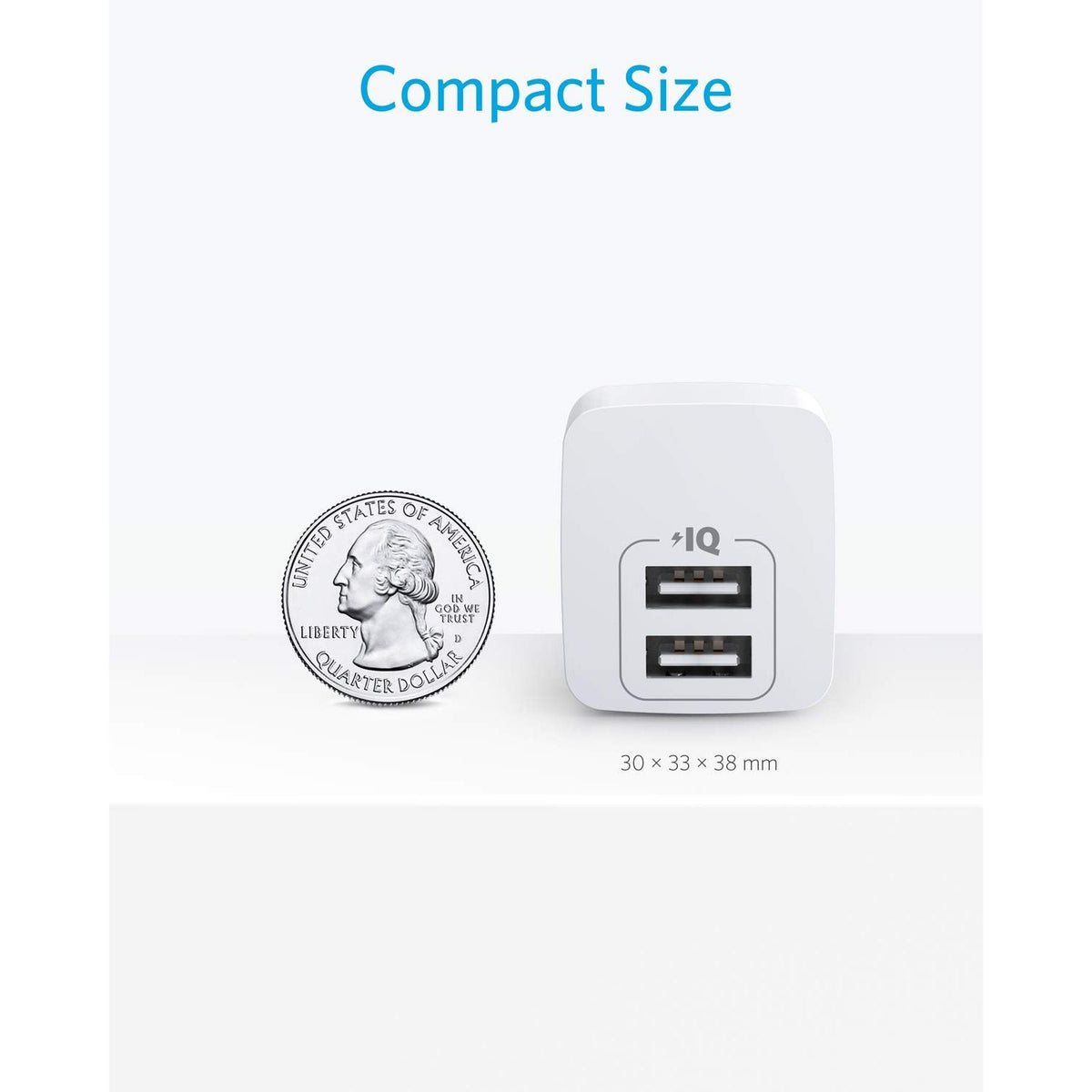 Anker 2-Pack Dual Port 12W USB A Charger Block with Foldable Plug, Charging Box Brick, Cube for iPhone 16 15 14 13 12 Pro Max, Galaxy S22 S21 Note 20