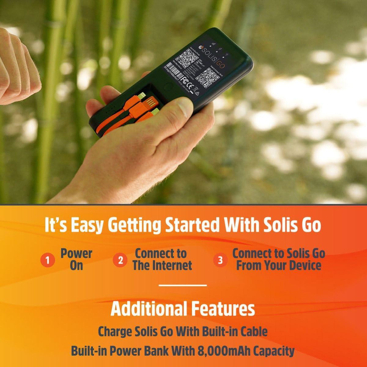 Solis Go – 4G LTE Hotspot and Power Bank | Includes Lifetime Data (12GB Per Year) and 10GB Global Data | Multi-Carrier | Internet in 140+ Countries | No Contract | Mobile Wi-Fi for Travel | by SIMO