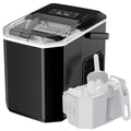 Ice Maker Countertop, Portable Ice Machine with Carry Handle, Self-Cleaning Ice Makers with Basket and Scoop, 9 Cubes in 6 Mins, 26 lbs per Day, Ideal for Home, Kitchen, Camping, RV, Black