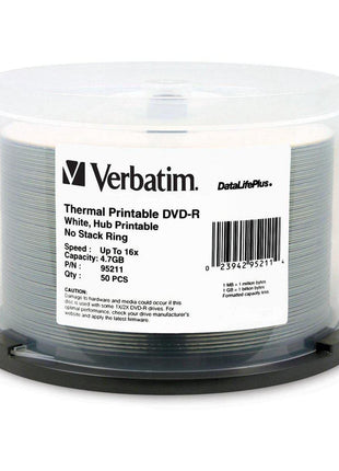 Verbatim 95211 DVD-R Optical Disc, White