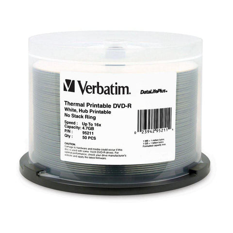 Verbatim 95211 DVD-R Optical Disc, White