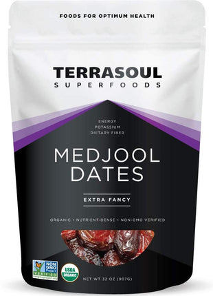 Terrasoul Superfoods Organic Medjool Dates, 2 Lbs - Soft Chewy Texture | Sweet Caramel Flavor | Farm Fresh