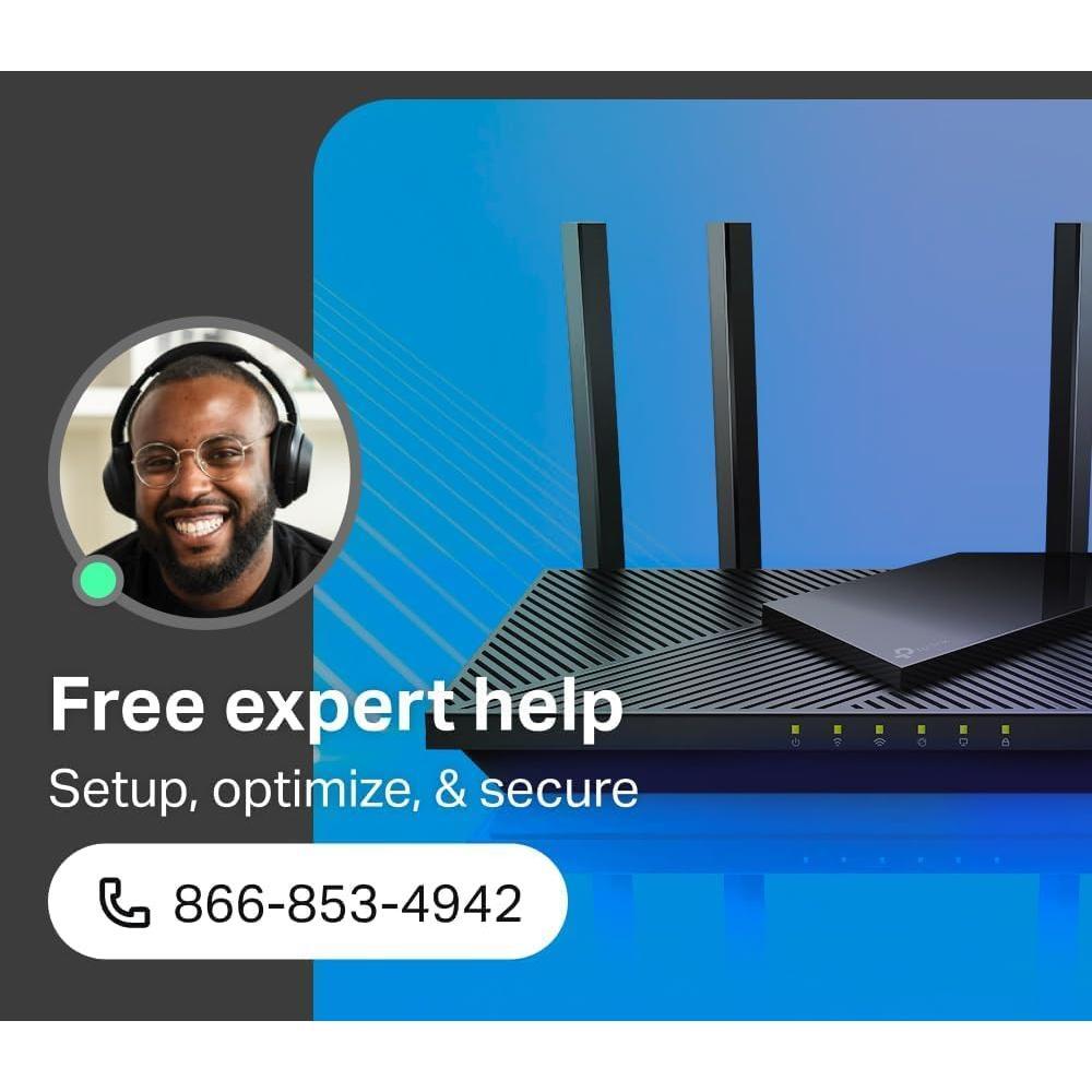 TP-Link AX1800 WiFi 6 Router V4 (Archer AX21) – Dual Band Wireless Internet, Gigabit, Easy Mesh, Works with Alexa - A Certified for Humans Device, Free Expert Support