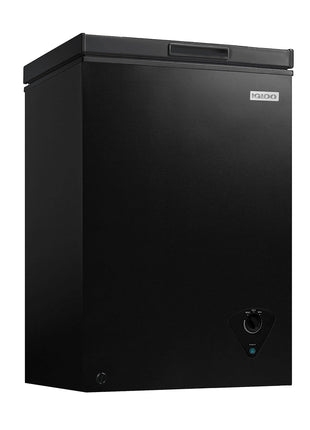 Igloo 3.5 Cu Ft. Upright Deep Freezer Chest- Deep Freezer with Quick Freezing System & Adjustable Thermostat- Low Noise Freezer with Removable Basket & LED Lights for Homes, Garages & Basements- Black