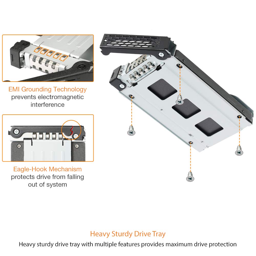 ICY DOCK 4 Bay 2.5 SAS/SATA HDD/SSD Metal Mobile Rack Enclosure for 5.25" Bay (with Fan Control) | ToughArmor MB607SP-B