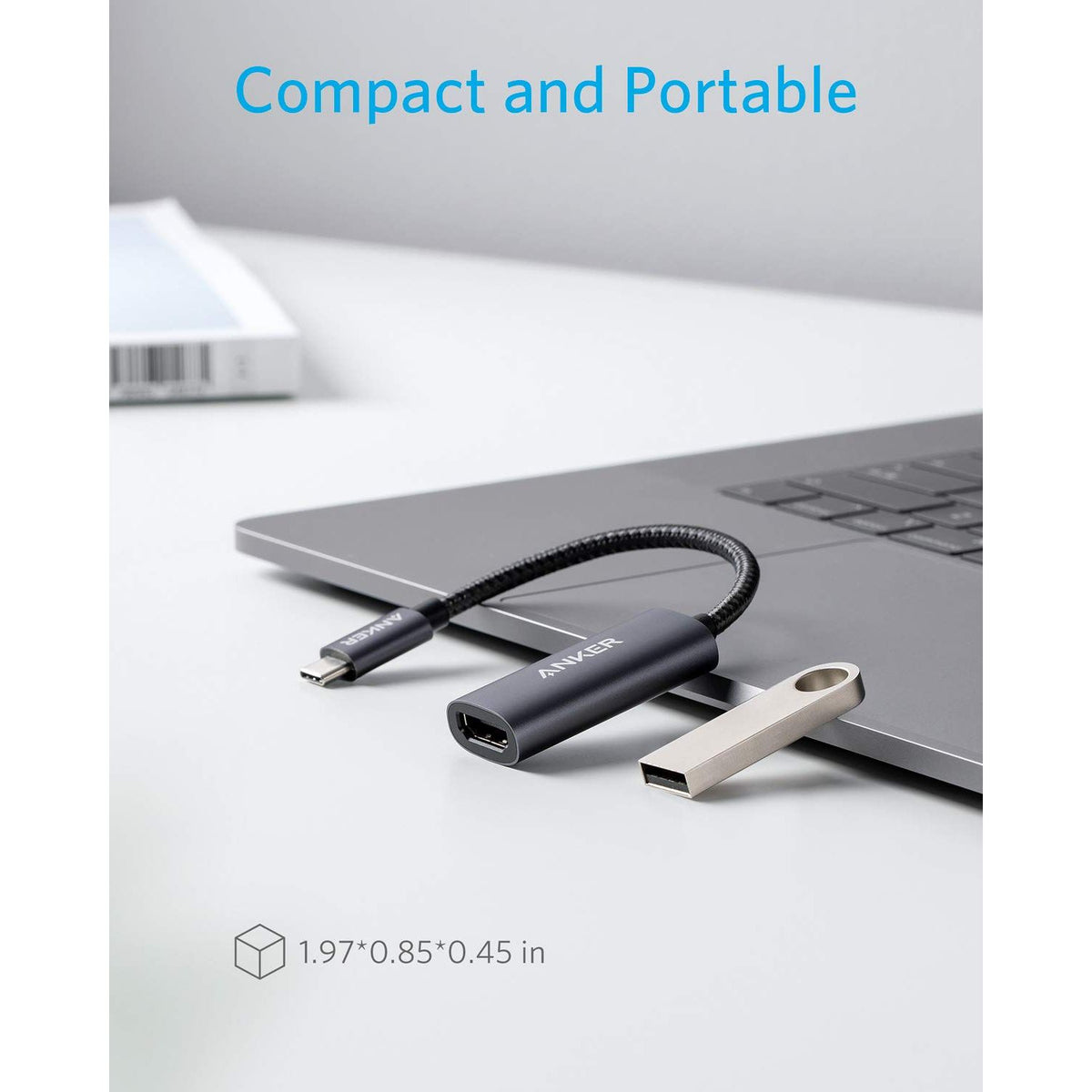 Anker USB C to HDMI Adapter (4K@60Hz), 310 USB-C Adapter (4K HDMI), for MacBook Pro, MacBook Air, iPad Pro, Pixelbook, XPS, Galaxy, and More(Compatible with Thunderbolt 3 Ports)