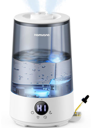 Homvana Humidifiers for Bedroom Home, 3.6 L Cool Mist Top Fill 34H Super Long Time, Quiet 23dB, Baby Humidifier, Oil Diffuser for Large Room, Plants, Nursery, Office BPA FREE, 7 Color Light Ultrasonic
