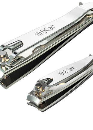 firiKer Nail Clipper Set,Premium Stainless Steel Fingernail and Toenail Clipper Cutters with Nail File, Sharp Effortless Nail Clippers Set for Men & Women(Silver)