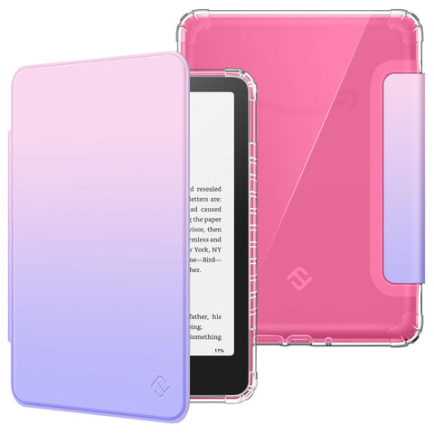 Fintie Case for 7 inch All-New Kindle Paperwhite (12th Generation, 2024) and Kindle Colorsoft, Ultra Clear Soft Light Transparent TPU Back Cover Auto Wake/Sleep, Fantasy Ombre