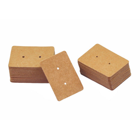 300 PCS Earring Display Cards Kraft Paper Ear Tags Ear Stud Card (Brown)