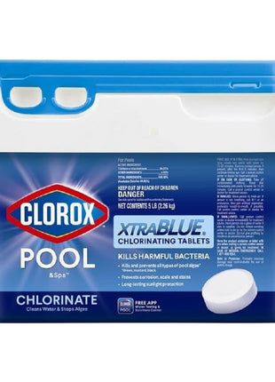 Clorox Pool&Spa XTRABLUE 3 inch Chlorinating Tablets, Individually Wrapped, Kills Bacteria & Stops Algae (5 LB)
