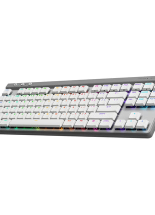 Logitech G515 Lightspeed TKL Low Profile Wireless Gaming Keyboard, LIGHTSYNC RGB, Thin Tenkeyless Design, Double-Shot PBT Keycaps, Linear (Red) Mechanical Switches - White