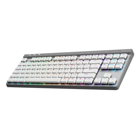 Logitech G515 Lightspeed TKL Low Profile Wireless Gaming Keyboard, LIGHTSYNC RGB, Thin Tenkeyless Design, Double-Shot PBT Keycaps, Linear (Red) Mechanical Switches - White