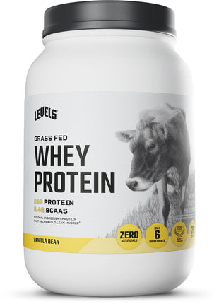 Levels Whey Protein Powder, No Artificial Ingredients, Vanilla Bean, 2LB | 24G of Protein, 5.4G BCAAs, Clean Ingredients, Hormone Free Dairy, No Fillers, No Added Sugar, No Junk