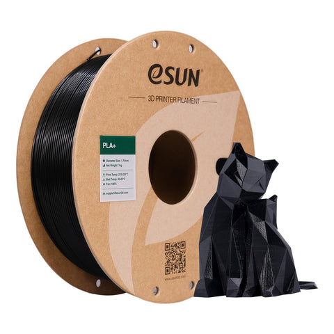 eSUN PLA+ Filament 1.75mm, 3D Printer Filament PLA Plus, Dimensional Accuracy +/- 0.03mm, 1KG Spool (2.2 LBS) 3D Printing Filament for 3D Printers, Black
