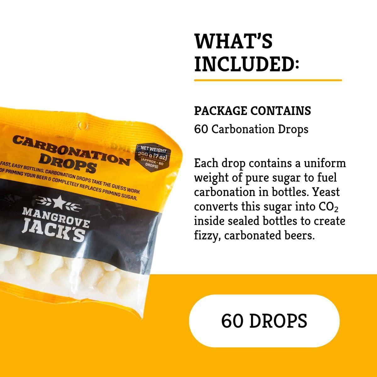 Craft A Brew - Carbonation Drops - For At Home Beer Brewing - Substitute For Priming Sugar - Prepares Homebrew For Carbonation & Bottle Conditioning - Beer & Hard Cider - No Added Flavor - 60 Count