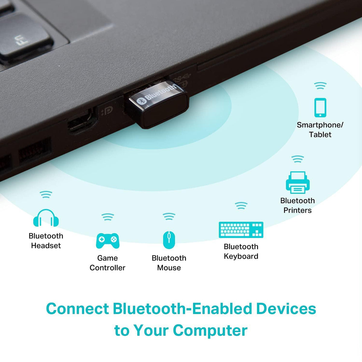 TP-Link USB Bluetooth Adapter for PC - Bluetooth 5.3 Dongle Receiver, Plug and Play, Nano Design, EDR & BLE, Supports Windows 11/10/8.1/7 for Desktop, Laptop, PS5/PS4/Xbox Controller (UB500)