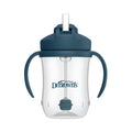 Dr. Brown's Milestones Baby's First Straw Cup, Training Cup with Weighted Straw, 9oz/270mL, Dark Blue, BPA Free, 6m+