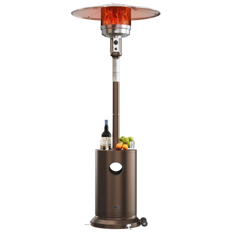 EAST OAK 50,000 BTU Patio Heater for Outdoor Use With Round Table Design, Double-Layer Stainless Steel Burner and Wheels, Outdoor Patio Heater for Home and Commercial, Bronze, 31.9 inch x 31.9 inch x 86.6 inch