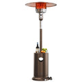 EAST OAK 50,000 BTU Patio Heater for Outdoor Use With Round Table Design, Double-Layer Stainless Steel Burner and Wheels, Outdoor Patio Heater for Home and Commercial, Bronze, 31.9