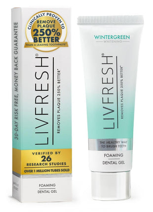 LIVFRESH Toothpaste Gel, Clinically Proven to Remove Plaque 250% Better, Improves Gum Health 190% Better, Prevents & Reduces Tartar, Freshens Breath, SLS Free Dental Gel, Wintergreen