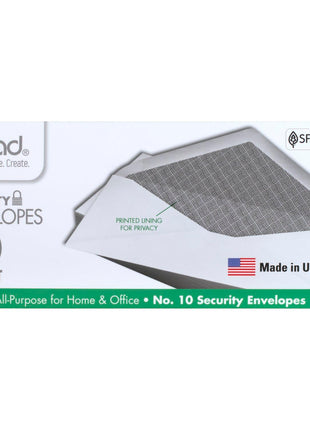 Mead #10 Envelopes, Letter Size, 4-1/8 inch x 9-1/2 inch, Security Printed Lining for Privacy, Gummed Closure, Windowless, White All-Purpose for Home & Office Mail, 40 Count (75214)