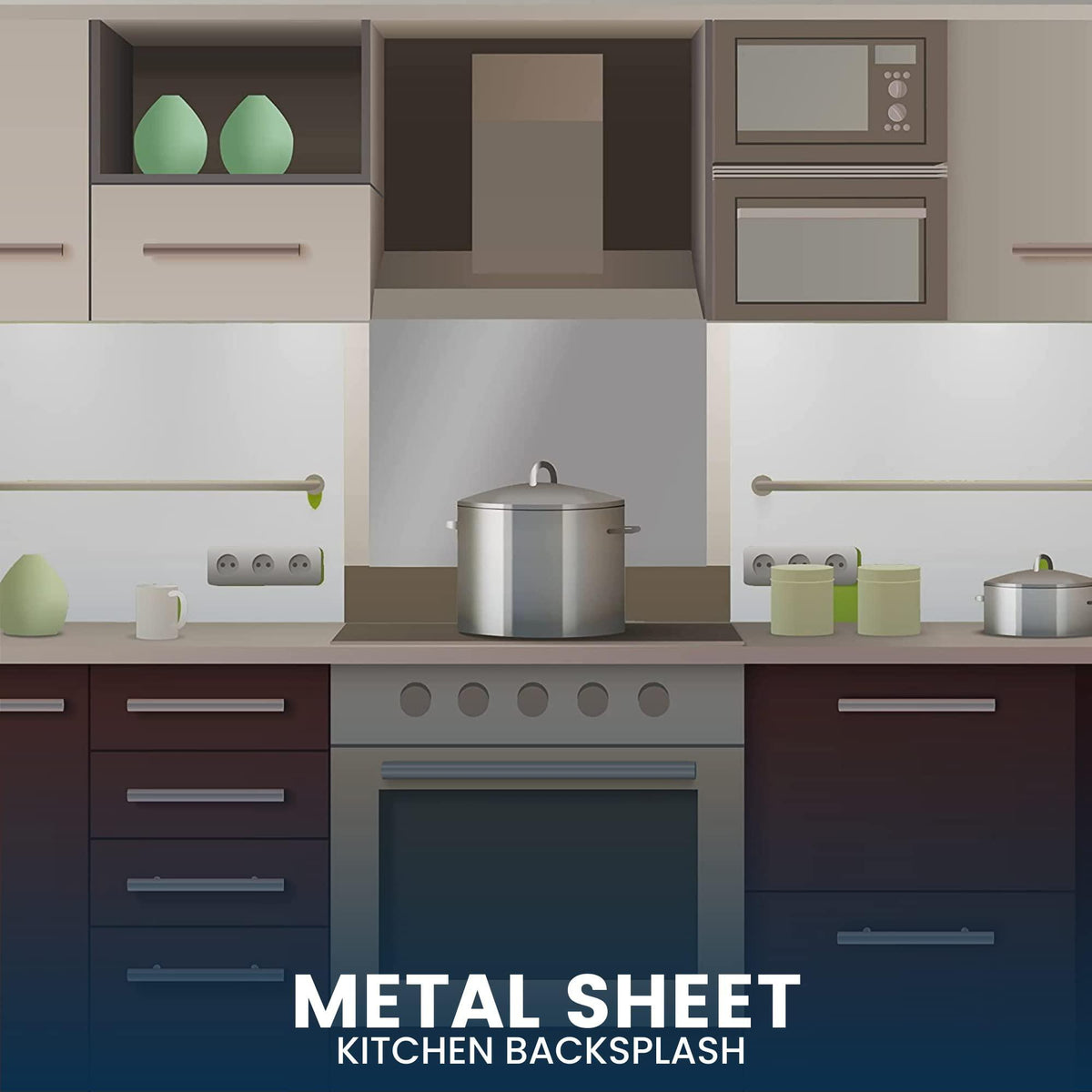 24" x 36" Reversible Metal Backsplash Matching screws | Compatible with Broan-NuTone SP3004 - Ultra Flat and Flushed Metal Panel Splatter Guard for Stovetop Easy Installation