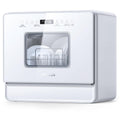 AIRMSEN Countertop Dishwasher Complete 2-Level Rack, Portable Dishwashers with 5L Built-in Water Tank, 3-Spray Arms & 12H Delay Start, No Hookup Needed, A01, White