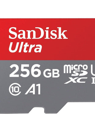 SanDisk 256GB Ultra microSDXC UHS-I Memory Card with Adapter - Up to 150MB/s, C10, U1, Full HD, A1, MicroSD Card - SDSQUAC-256G-GN6MA [New Version]