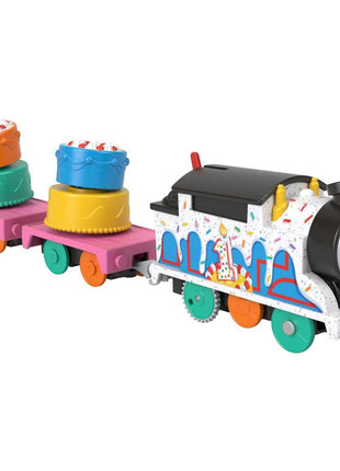 Thomas & Friends Motorized Toy Train, Wobbly Cake Thomas Engine with Cargo Cars & Pieces for Pretend Play Preschool Kids Ages 3+ Years
